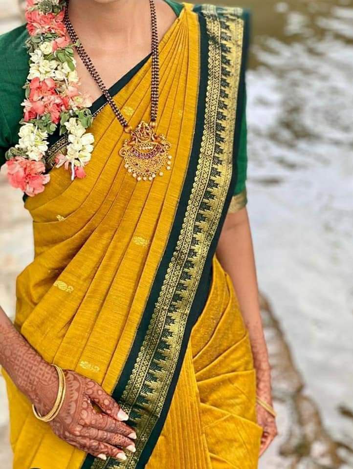Kalyani Cotton Silk Saree with Butta work Come with Contrast Saree