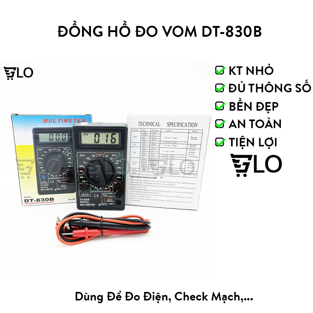Đồng hồ đo vom cho thợ điện tử dt-830b