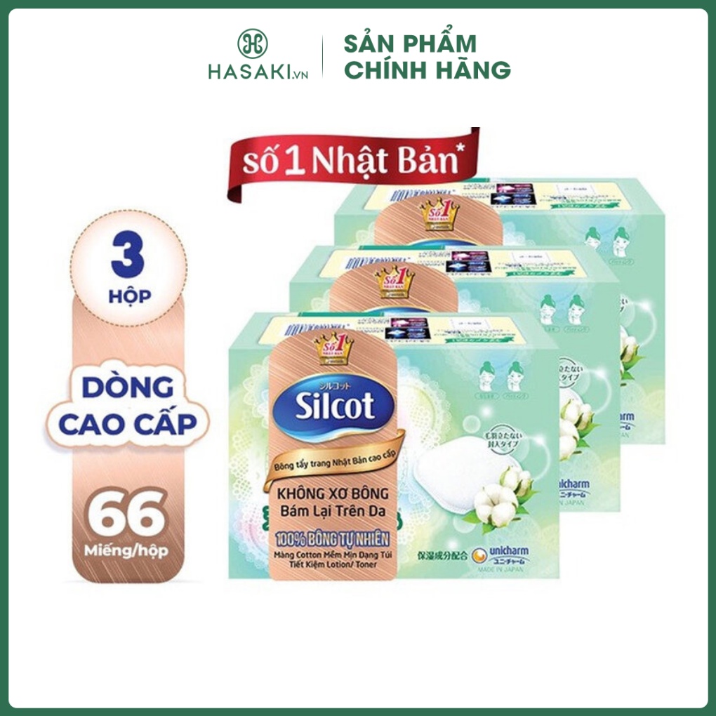 Bông Tẩy Trang Cao Cấp Silcot Premium 66 Miếng | Hasaki | Sản Phẩm Chính Hãng