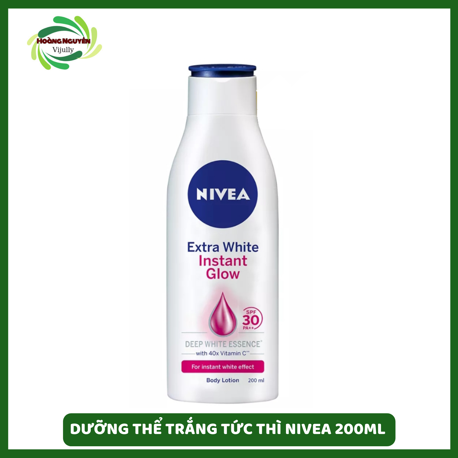Sữa dưỡng thể dưỡng trắng nivea extra white instant aura giúp sáng da tức thì & chống nắng spf30