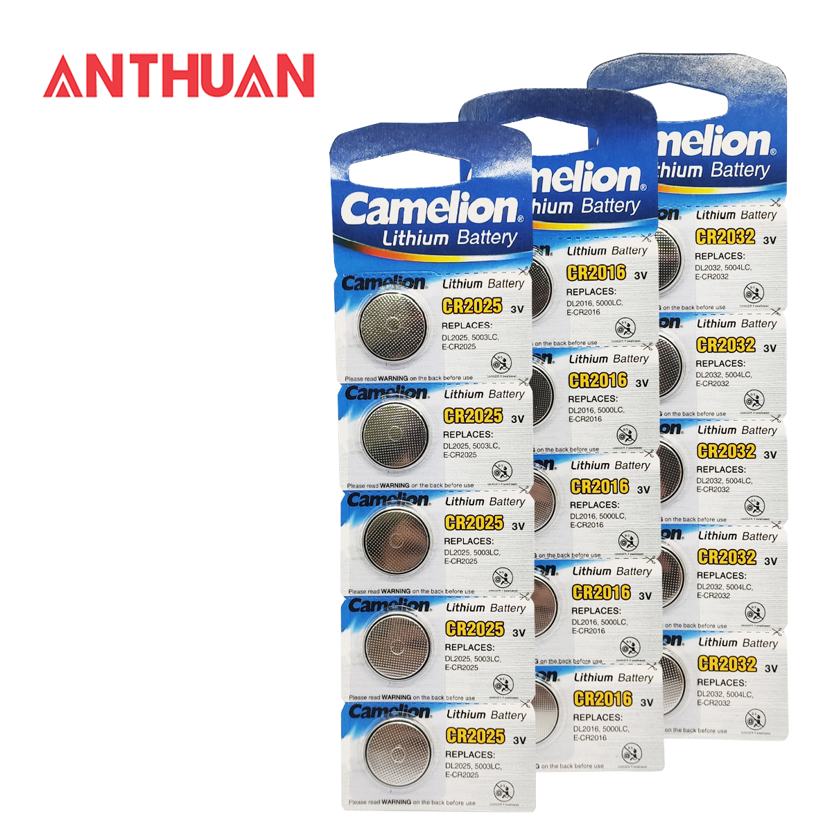 BUÔN SỈ Pin cúc áo Camelion CR2032, CR2025, CR2016 Lithium 3V.Pin CMOS, chìa khóa Smart Key... - vỉ 5 viên