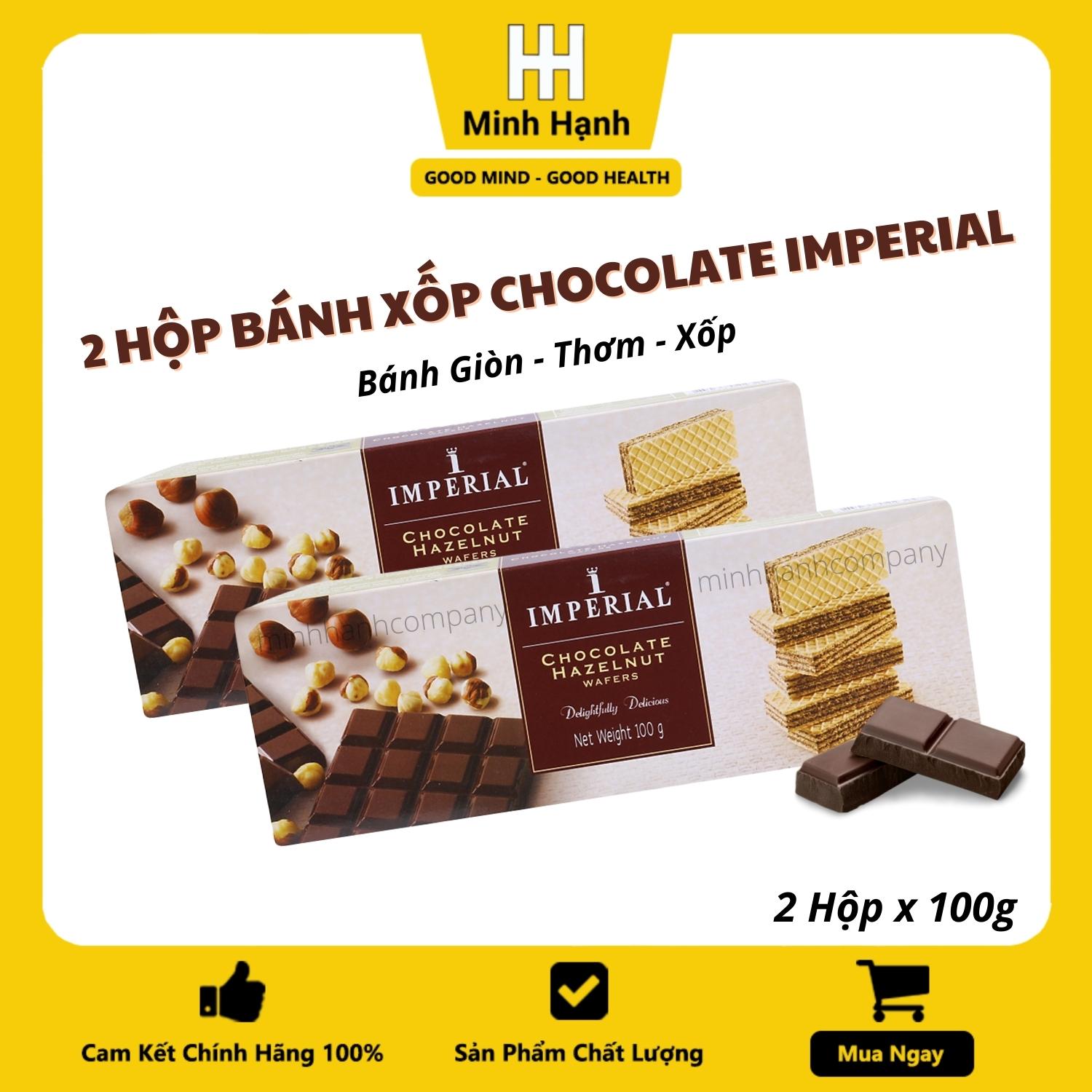 Combo 2 Hộp Bánh Xốp Kem Imperial Socola 100gr Hàng Thái nhập khẩu, giòn xốp, thơm bùi dùng ăn xế, dùng bánh trong tiệc sinh nhật cho con
