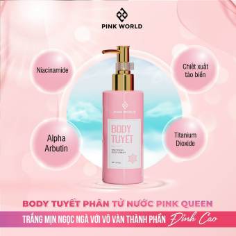 Kem Dưỡng Sáng Da Body Tuyết Pink Queen Whitening Body Cream 200Gr, Giúp Dưỡng Sáng Da, Làm Mờ Thâm Nám, Nếp Nhăn Trên Da, Cung Cấp Dưỡng Chất Và Độ Ẩm Cho Da