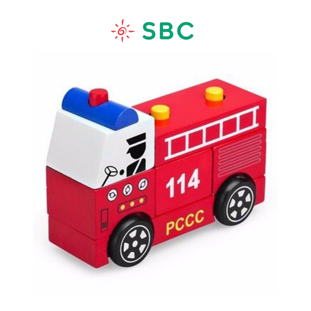 Đồ chơi gỗ Winwintoys - Lắp ráp xe cứu hỏa