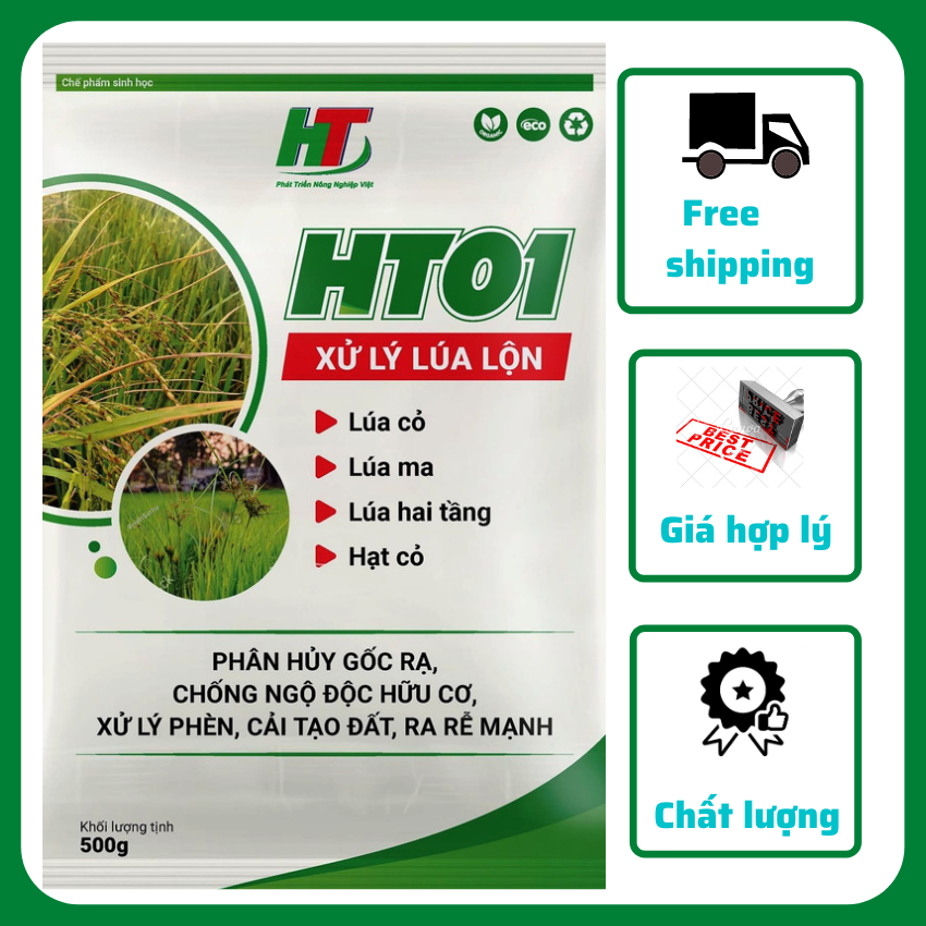 Ht 01-chế phẩm sinh học xử lý lúa cỏ, lúa lộn, lúa ma; gói 500 gr sử dụng cho 2.000 m2