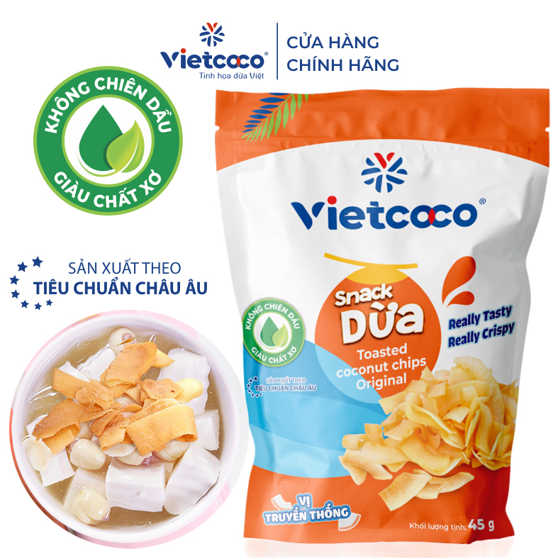Dừa non sấy dòn vietcoco -đặc sản bến tre