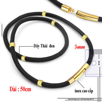 Dây chuyền dù thái 5ly khóa vàng bọc khoen inox màu vàng sang trọng đem lại đẳng cấp, phong độ cho người đeo