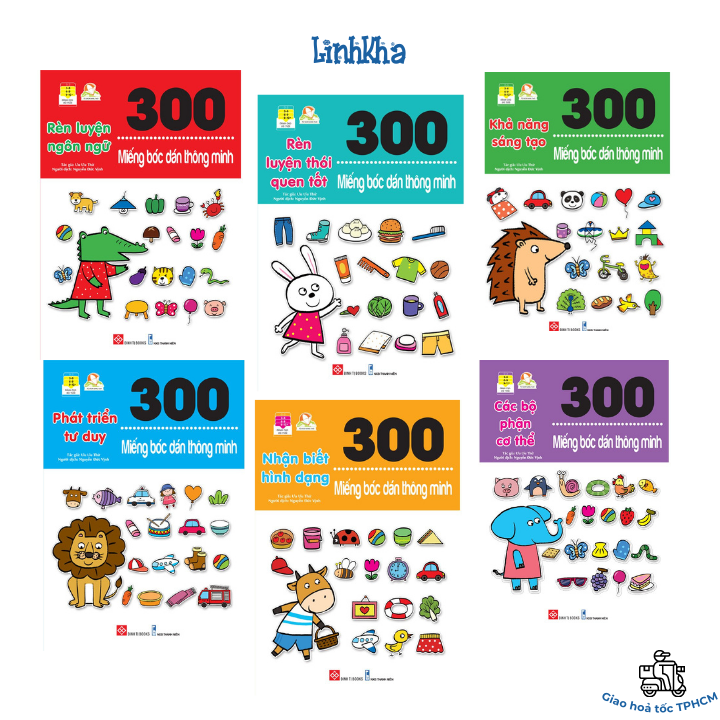 Sách - 300 miếng bóc dán thông minh sticker cho bé 3-12 tuổi Đinh Tị - LinhKha