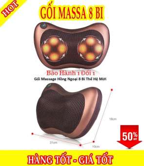 Gối Massage Hồng Ngoại 8 Bi Hàn Quốc Có Đảo Chiều - Gối Massage Hồng Ngoại 8 Bi giải tỏa căng thẳng trị liệu cổ vai cột sống lưng - NPD-5818 - Massage Cổ Vai Gáy  Kèm Tẩu Sạc Trên Xe Hơi Vô Cùng Tiện Lợi.