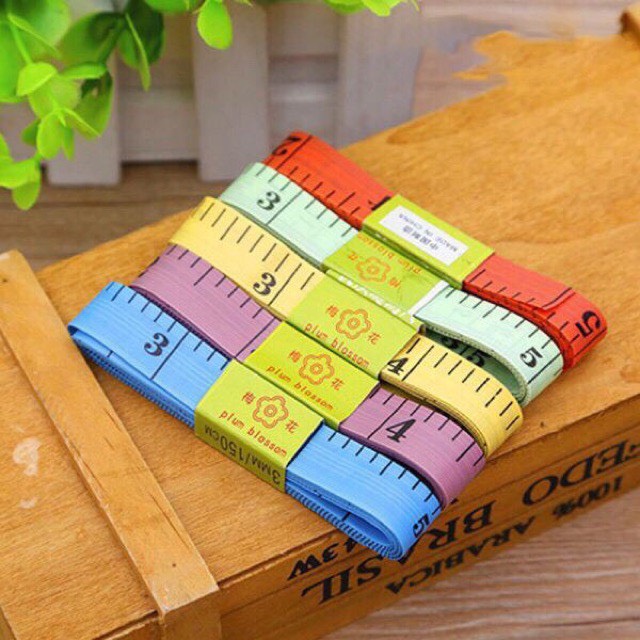 Thước dây cuộn vải 1m5 đo eo, chiều cao, thước thợ may quần áo nhiều màu sắc