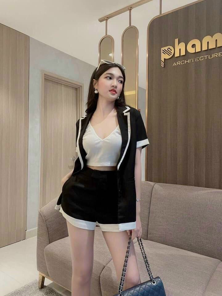 Sét vets 3 món viền né có áo trong bozip thanh lịch quyến rũ fashionzero