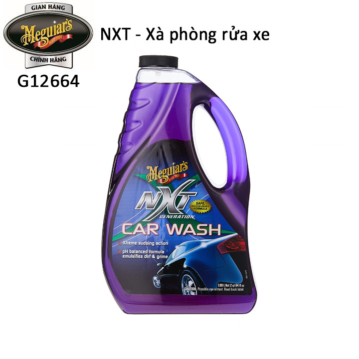 Meguiar's xà phòng rửa xe dòng nxt - nxt generation car wash - g12664, 1.89l