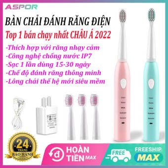 Bàn chải điện - Mẫu Bàn Chải Điện 3 Chế Độ Làm Sạch Sâu Thiết Kế Hiện Đại, Pin Trâu 30 Ngày, Chống Nước - Bàn Chải Điện Bản Nâng Cấp, Công Nghệ Sóng Âm Hiện Đại