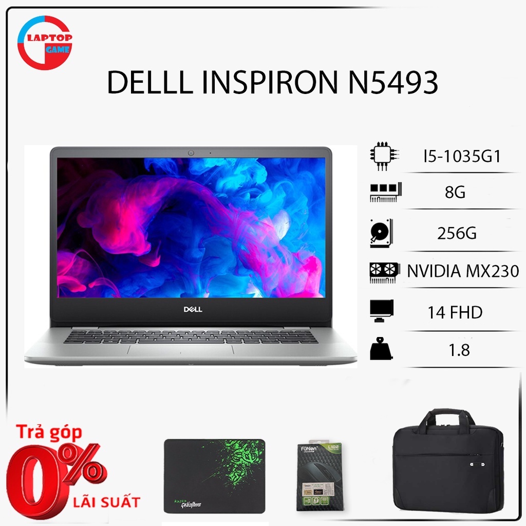 Laptop Dell Inspiron N5493 i5 1035G1/8Gb/256Gb/Nvidia MX230 2Gb/MÀN 14.0 FHD