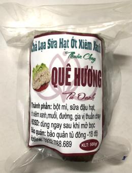 Chả lụa sữa hạt ớt xiêm xanh thuần chay Quê Hương Tú Oanh - Cây 500gr- Hàng đông lạnh
