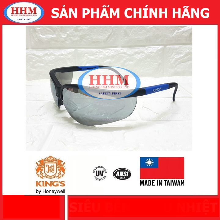 Kính bảo hộ king's ky414b màu đen - tráng bạc