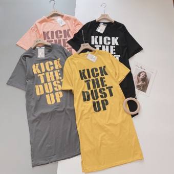 Đầm Suông - Váy Suông Form Rộng in Chữ Kick, Chất Cotton Nhiều Màu