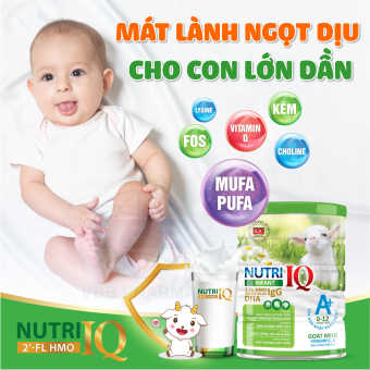 Sữa  Dê Phát Triển Toàn Diện NUTRI IQ INFANT sữa dành cho trẻ sơ sinh hỗ trợ tiêu hóa tăng sức đề kháng và phát triển não bộ của trẻ