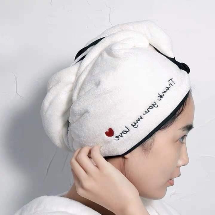 Khăn Quấn Khô Tóc, Khăn ủ tóc, lau khô tóc mềm mại, mũ trùm đầu làm khô tóc tiện lợi giá rẻ