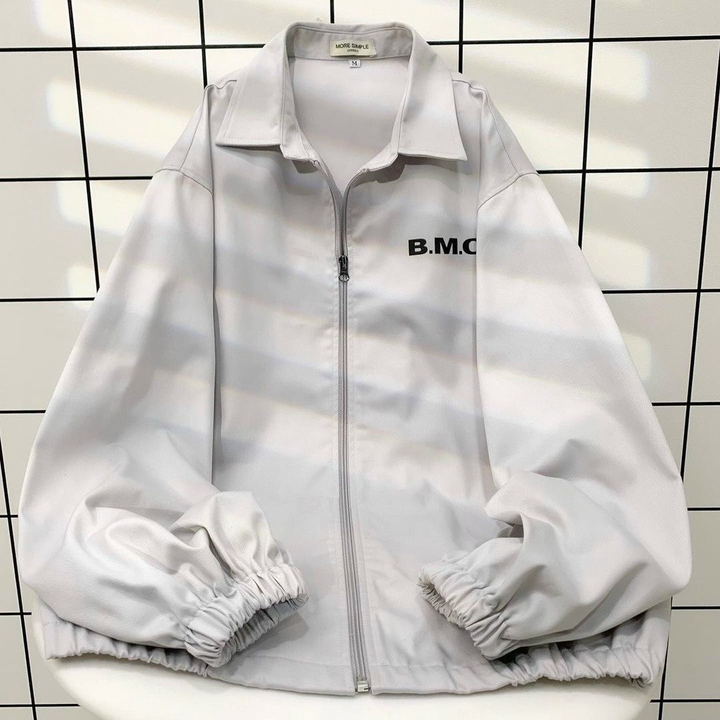 Áo khoác bomber nam nữ unisex, jacket kaki khoác ngoài có cổ bmo