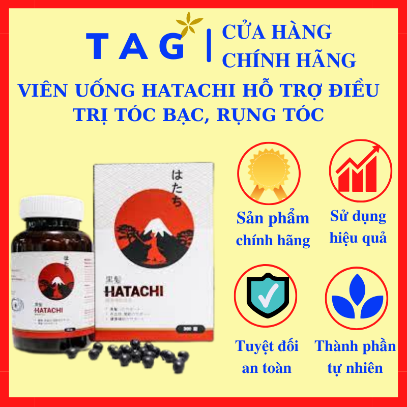 Viên uống hatachi plus - giúp tóc chắc khỏe & giảm nguy cơ bạc tóc sớm
