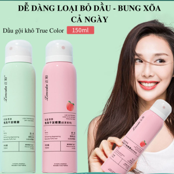 Xịt gội khô hương đào thơm dịu, không bết tóc, chai 150ml,Dạng Xịt Không Bết Dính Giúp Tóc Bồng Bềnh Mượt Mà.  Dầu Gội Không Cần Dùng Nước, Thơm Mát, Đánh Bay Gầu