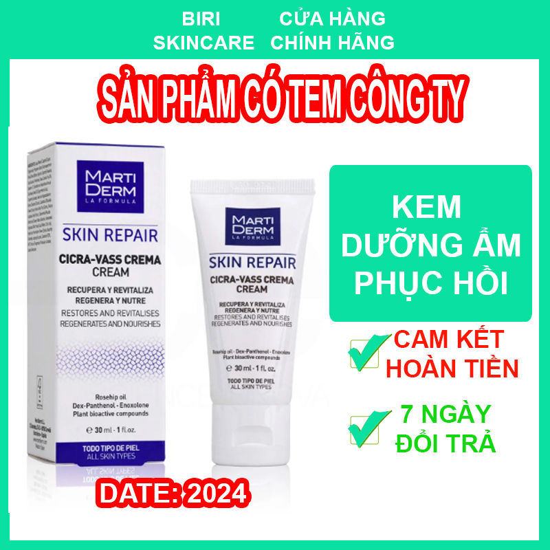[MARTIDERM] B5 Martiderm Kem dưỡng tái tạo và phục hồi da nhạy cảm MartiDerm Skin Repair CICRA VASS CREAM 30ml