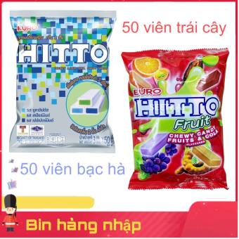 100 viên kẹo hitto mix 2 vị (bạc hà + trái cây)