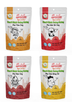 COMBO 20 bì Bánh tráng nướng Tẩm vị Bò, Gà, Mực, Tôm cay SACHI
