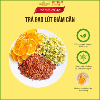 Trà gạo lứt giảm cân (gồm cam thái lát, gạo lứt, hoa nhài)