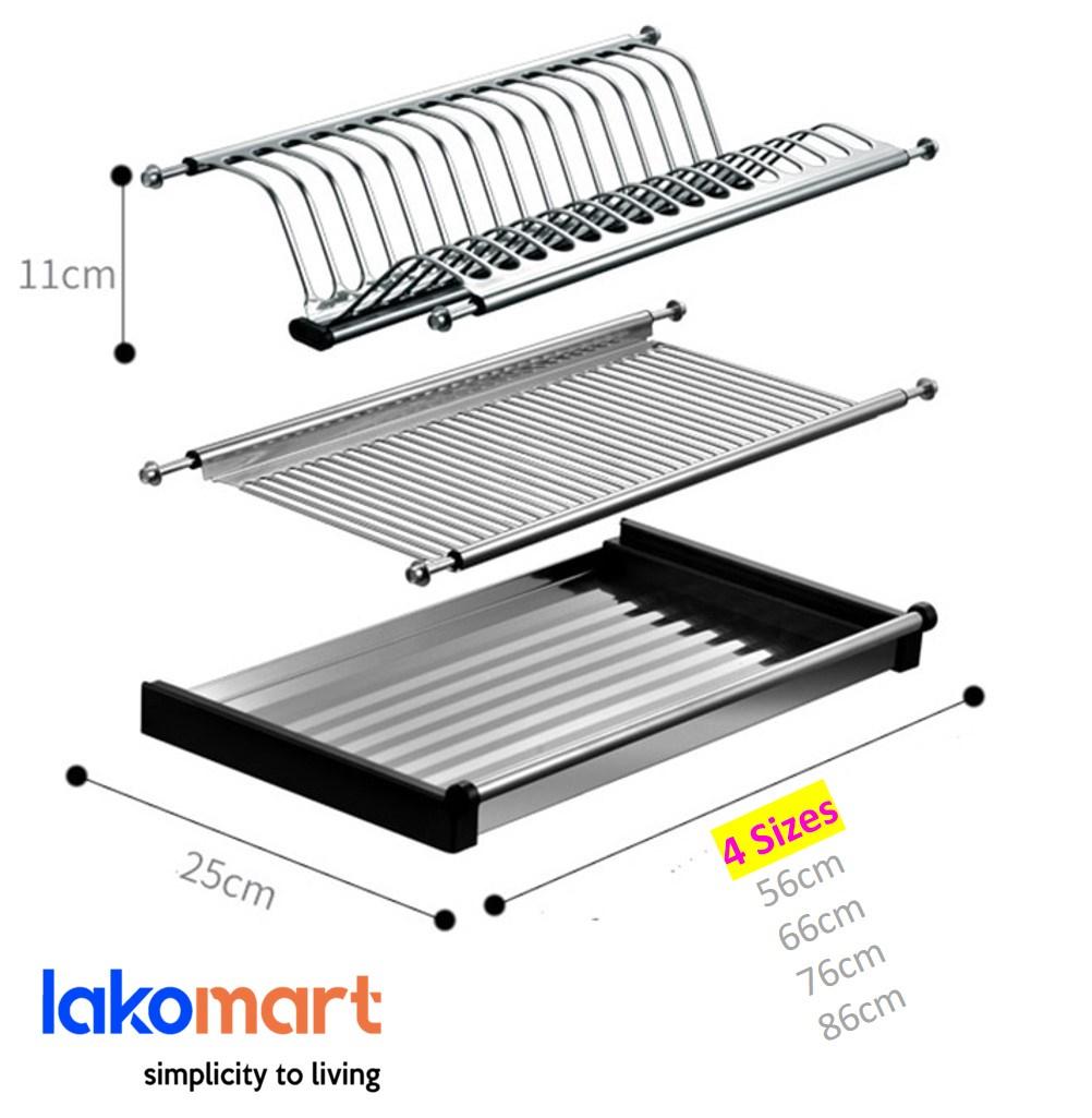 Kitchen Cabinet Dish Rack Double Layer 4 Sizes Draining Airing Storage T9800
