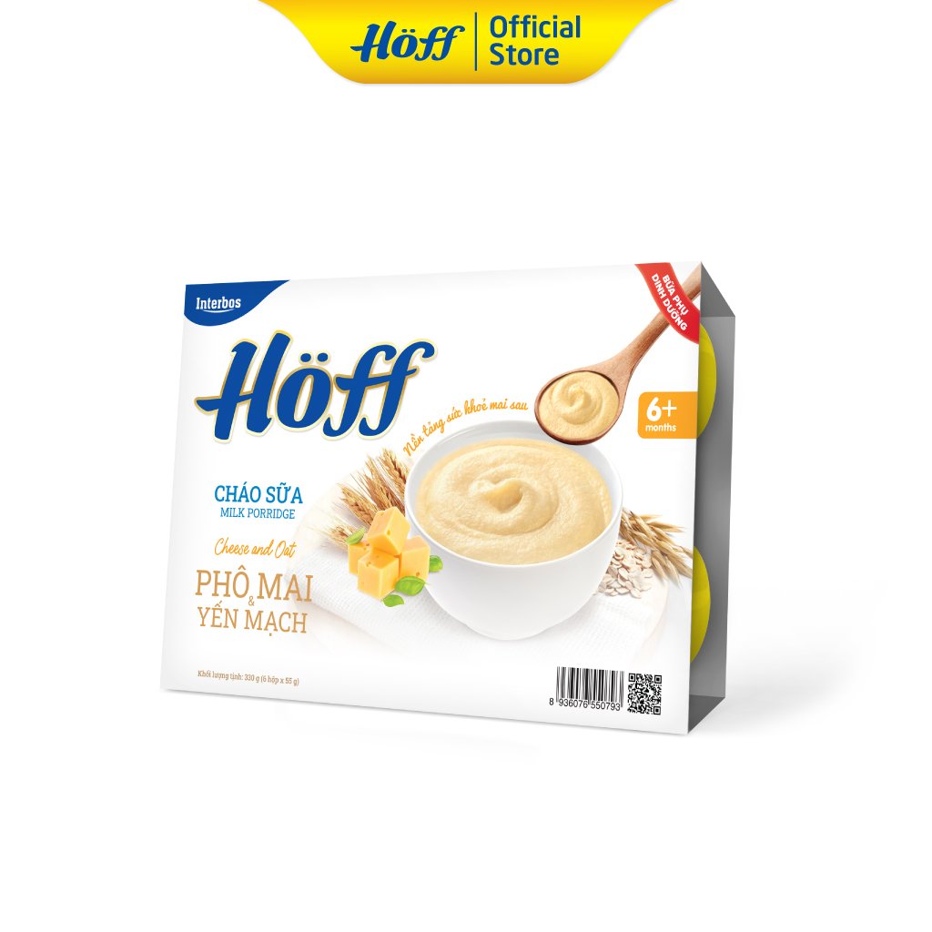Cháo Sữa Phô Mai - Yến Mạch HOFF vỉ 6 hộp x 55g
