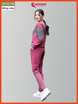 Đồ Bộ Thu Đông Nữ CARDINA Chất Nỉ Cao Cấp Dáng Thể Thao Năng Động 2NIF07