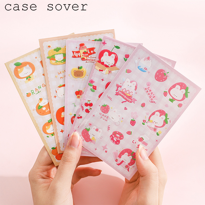 Set sticker chủ đề pet & fruit trang trí sổ, planner,... - case sover