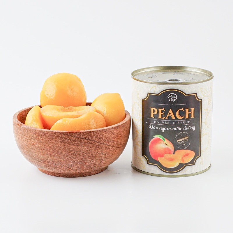 Đào ngâm đường Cát Long hộp 830g