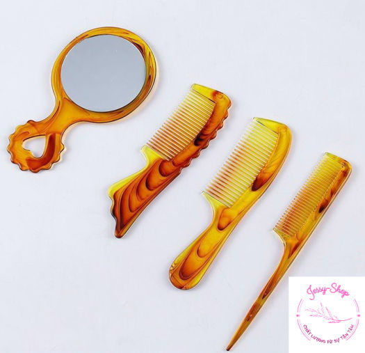 Combo 4 Cây Gương Lược Chải Tóc Tạo Kiểu Tóc Đa Dạng Cao Cấp Cho Nam Nữ