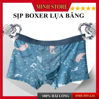 Quần Lót Nam Boxer Vải Lụa Băng,Quần Sịp Nam Đúc Lụa Băng Tự Nhiên  Thoáng Khí, Co Giãn  Sl03 - Minhstore