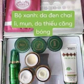 bộ kem hoàng cung xanh 5 món (9 hảng)