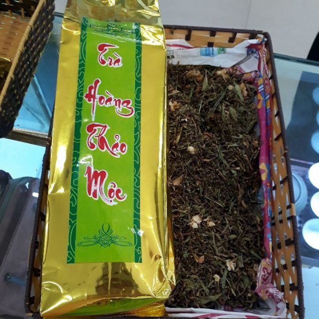 Trà hoàng thảo mộc 500g - hỗ trợ thanh nhiệt giải độc mát gan giúp ngủ ngon ổn định đường huyết