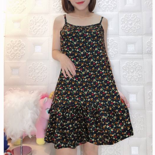 Váy hai dây hoa nhí nâu, trắng - Đầm 2 dây vintage mix đồ mặc mùa thu siêu  xinh | Shopee Việt Nam