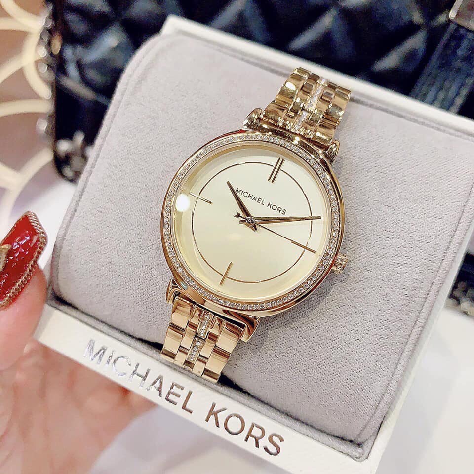 Đồng hồ nữ dây kim loại Michael Kors MK3681 size 33mm fullbox , vỏ thép không gỉ , chống nước , đồng hồ nữ cao cấp