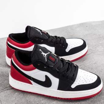 Giày thể thao air jordan 1low black toe, giày jordan đỏ đen cổ thấp nam nữ thời trang, hàng cao cấp