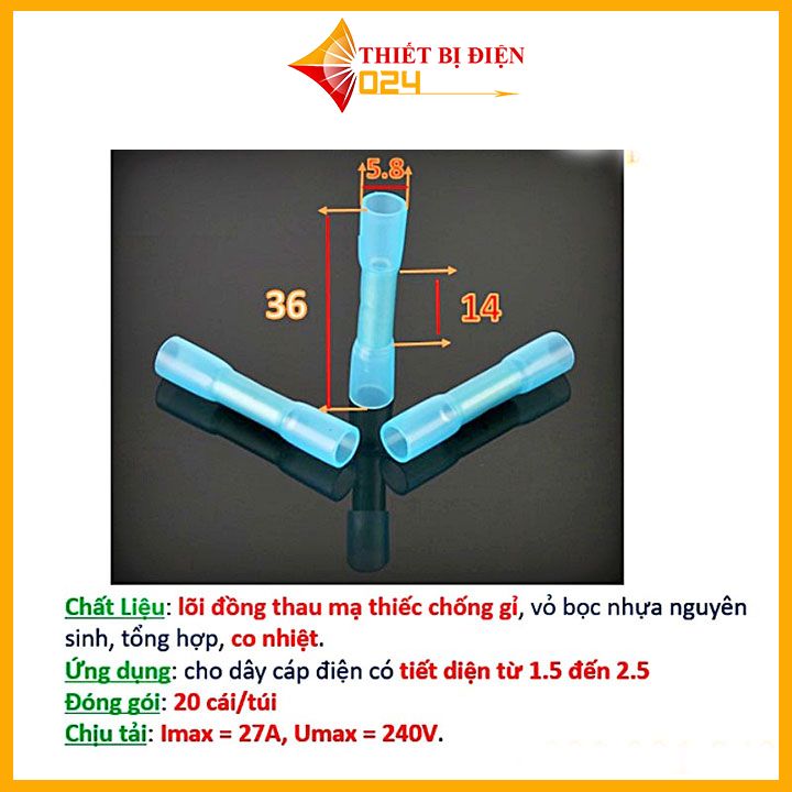50 chiếc cút nối dây điện co nhiệt, chống thấm nước dùng ngoài trời