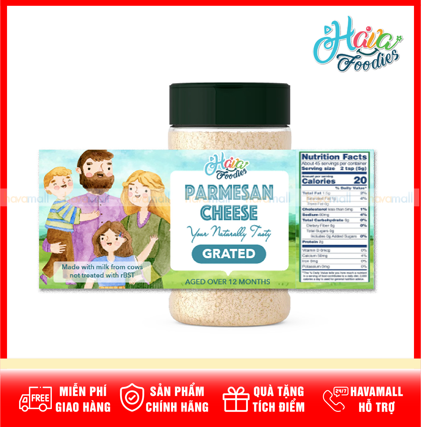[HOÀN TIỀN MAX 10%] [CHỈ GIAO HỎA TỐC 2H TẠI HCM] Phô Mai Bột Fromagio Havafoodies Hủ 60g – Fromagio Cheese Grated