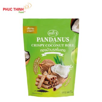 Bánh Kẹo Ăn Vặt Cuộn Dừa Thái Lan Kaew Vị Lá Dứa Thơm Dịu