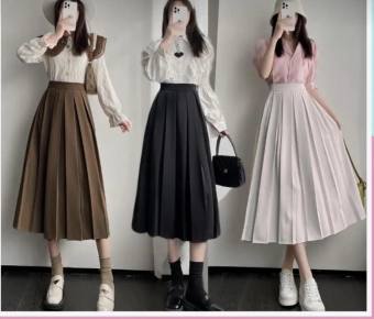 Chân Váy Midi Xếp Ly Dài m040