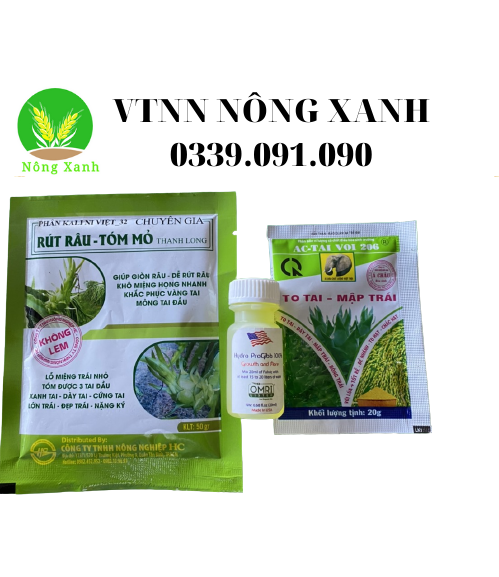 Bộ siêu phẩm lấy 3 tai đầu thanh long ( hydro progibb 100% )