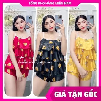 Đồ bộ đùi 2 dây 3 tầng in hình chất phi bóng mềm mịn BPT417 ⚡ Đồ bộ đùi in hình ⚡ Đồ bộ phi in hình ⚡ Đồ bộ phi dây ⚡ Đồ bộ mặc nhà ⚡ Đồ bộ ngủ sexy ⚡ Bộ phi dây quần ngắn ⚡ Đồ bộ nữ ⚡