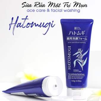 Sữa rửa mặt ý dĩ Hatomugi màu xanh Nhật Bản 130g cho da mụn