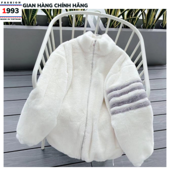 Áo lông cừu kẻ ngang siêu dày siêu mịn cổ trụ, , áo lông cừu mùa đông, áo khoác lông cừu cổ trụ cổ đứng, áo khoác lông vũ, áo lông mũ gấu, áo lông cừu tai thỏ, áo lông cừu 2 mặt